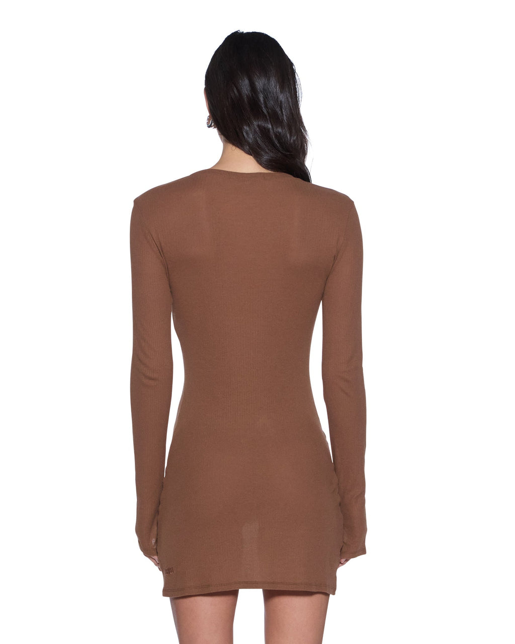 Womens Crawford Ls Mini Dress Chocolate Slim Dresses - Brown