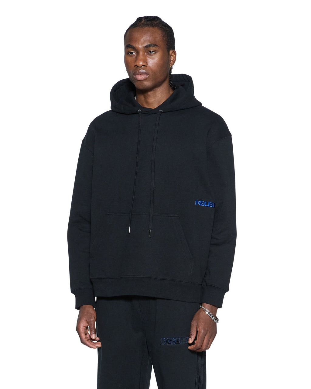 Mens 4x4 Paise Biggie Hoodie Cobalt Black Regular Fleece - Black