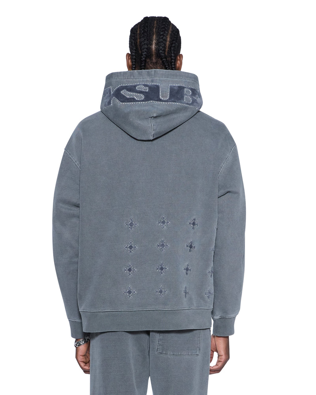 Mens 4x4 Paise Biggie Hoodie Charcoal Regular Fleece - Grey