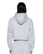 Womens College Origin Zip Hoodie Grey Marle Relaxed Fleece - Grey