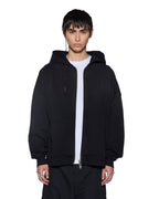 Mens Intruder Ekcess Zip Hoodie Jet Black Oversized Fleece - Black