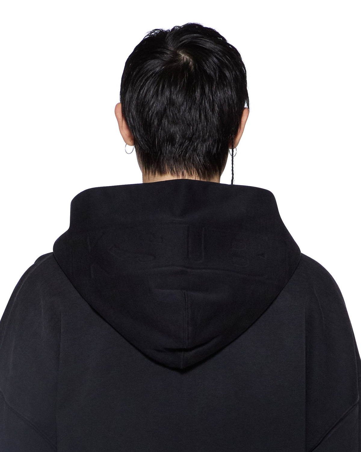 Mens Intruder Ekcess Zip Hoodie Jet Black Oversized Fleece - Black