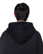 Mens Intruder Ekcess Zip Hoodie Jet Black Oversized Fleece - Black
