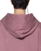 Mens Intruder Ekcess Zip Hood Plum Oversized Fleece - Purple