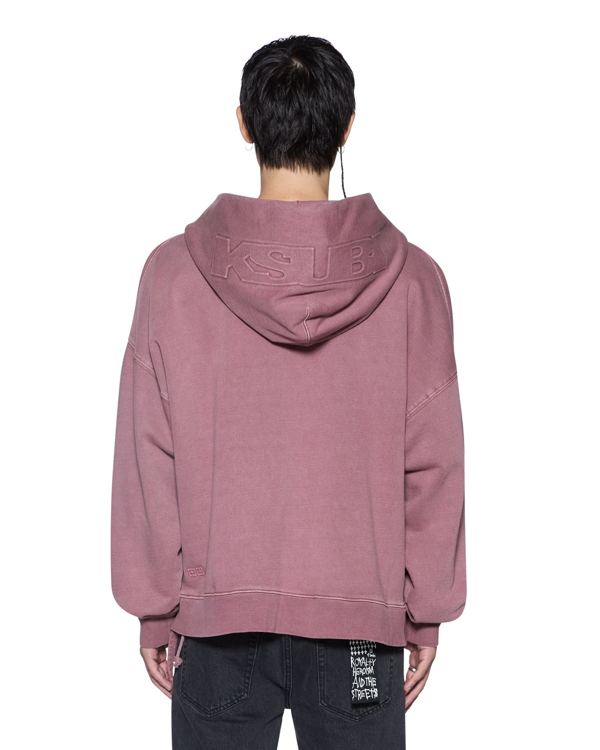 Mens Intruder Ekcess Zip Hood Plum Oversized Fleece - Purple