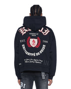 Mens League Ekcess Zip Hoodie Jet Black Oversized Fleece - Black