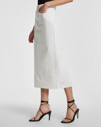 Womens Graduate Midi Skirt Blanc Slim Relaxed Skirts - White