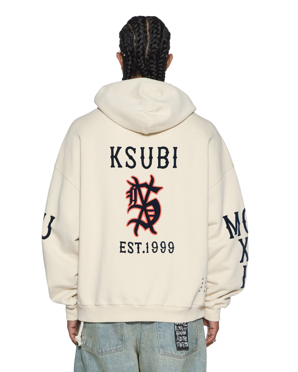 Mens Bolter Ekcess Hoodie Ecru Oversized Fleece - Beige