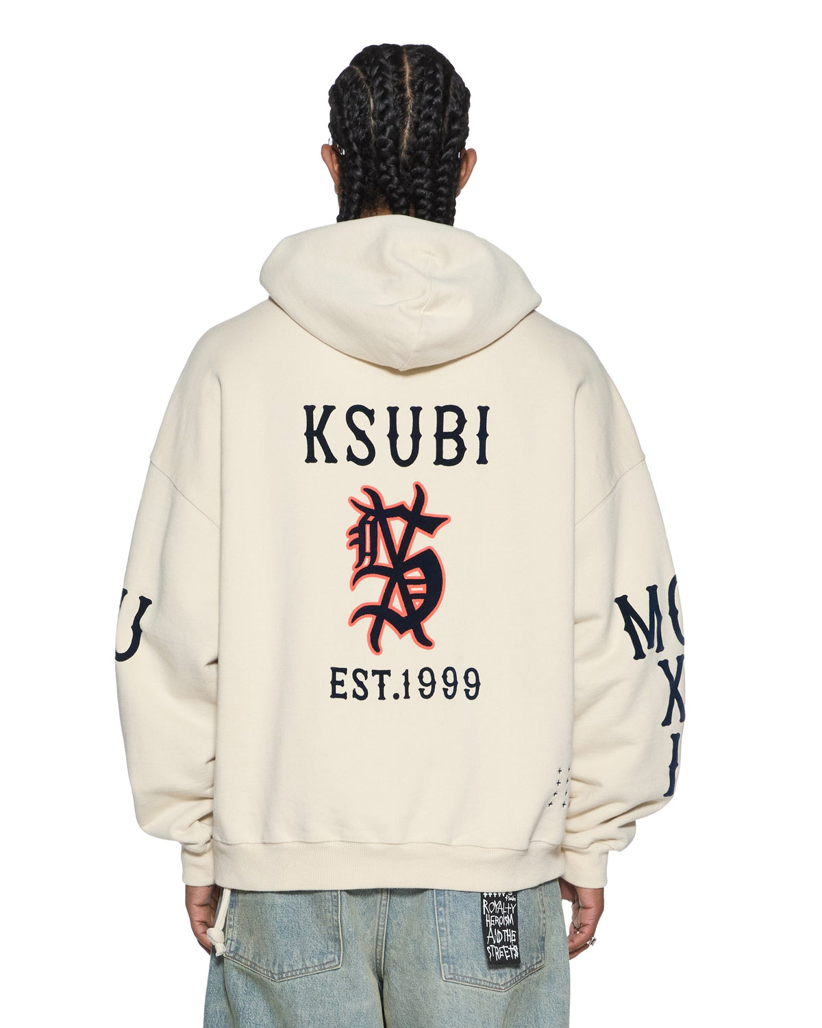 Mens Bolter Ekcess Hoodie Ecru Oversized Fleece - Beige