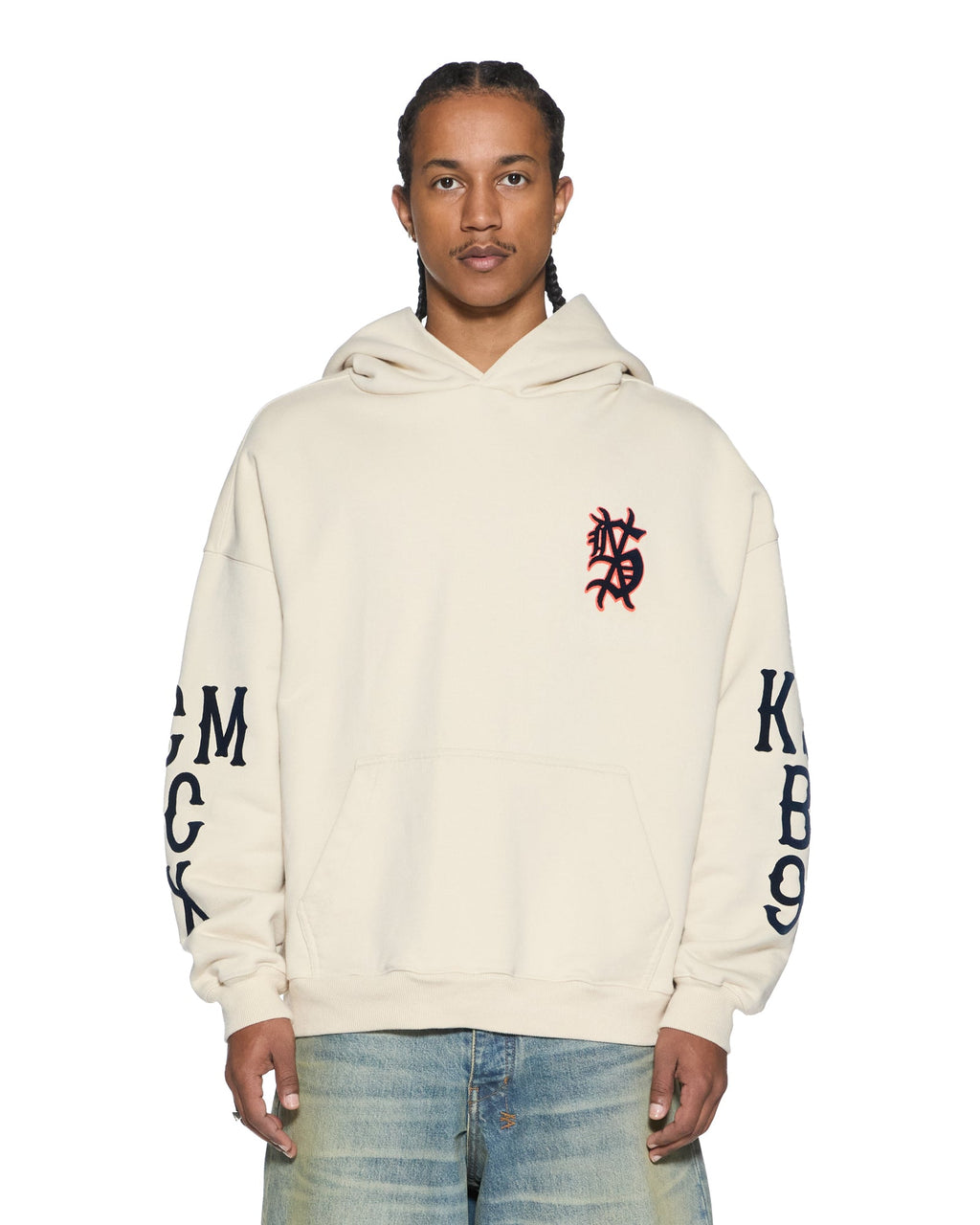 Mens Bolter Ekcess Hoodie Ecru Oversized Fleece - Beige