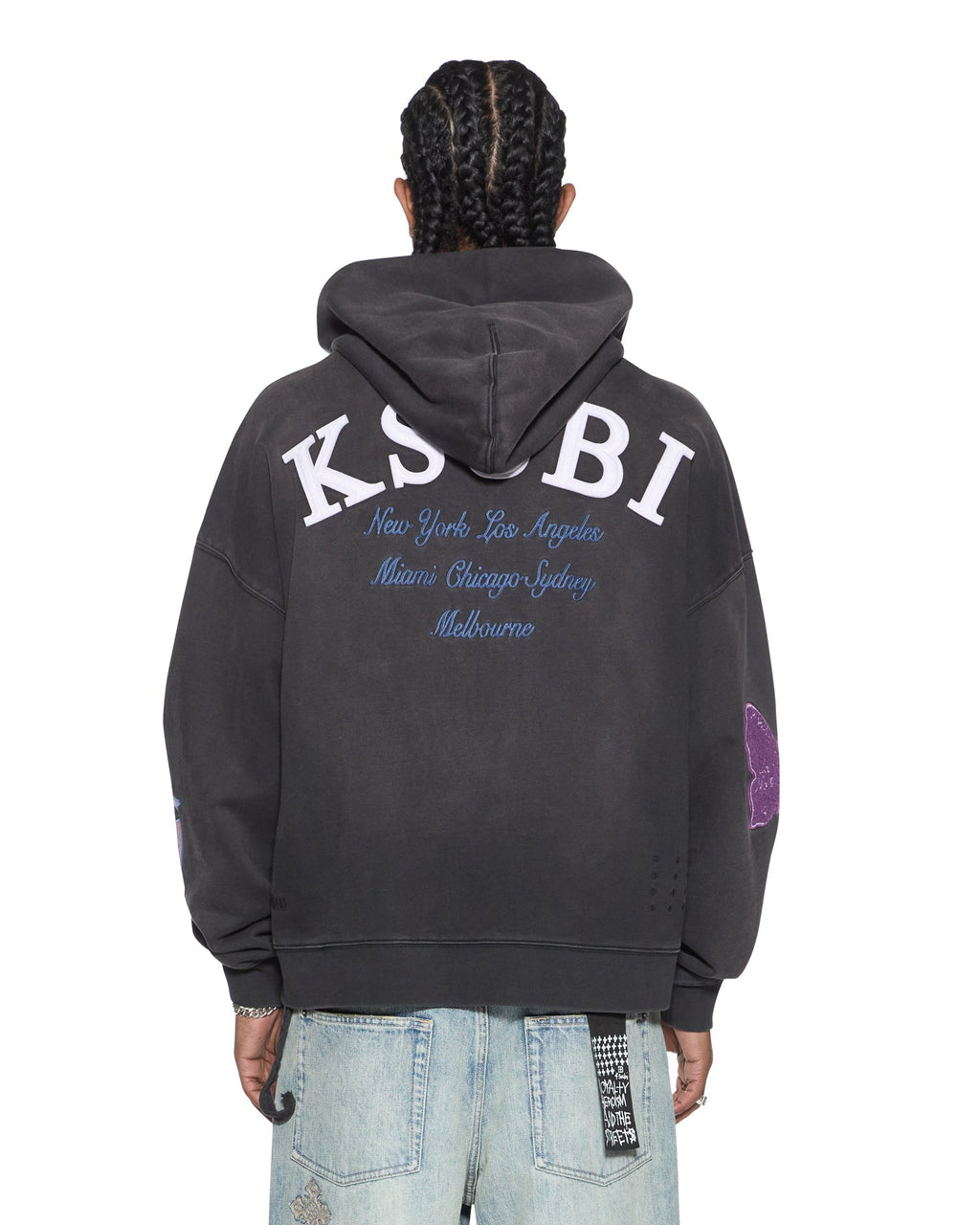 Mens Genesis Ekcess Zip Hoodie Charcoal Fade Oversized Fleece - Grey