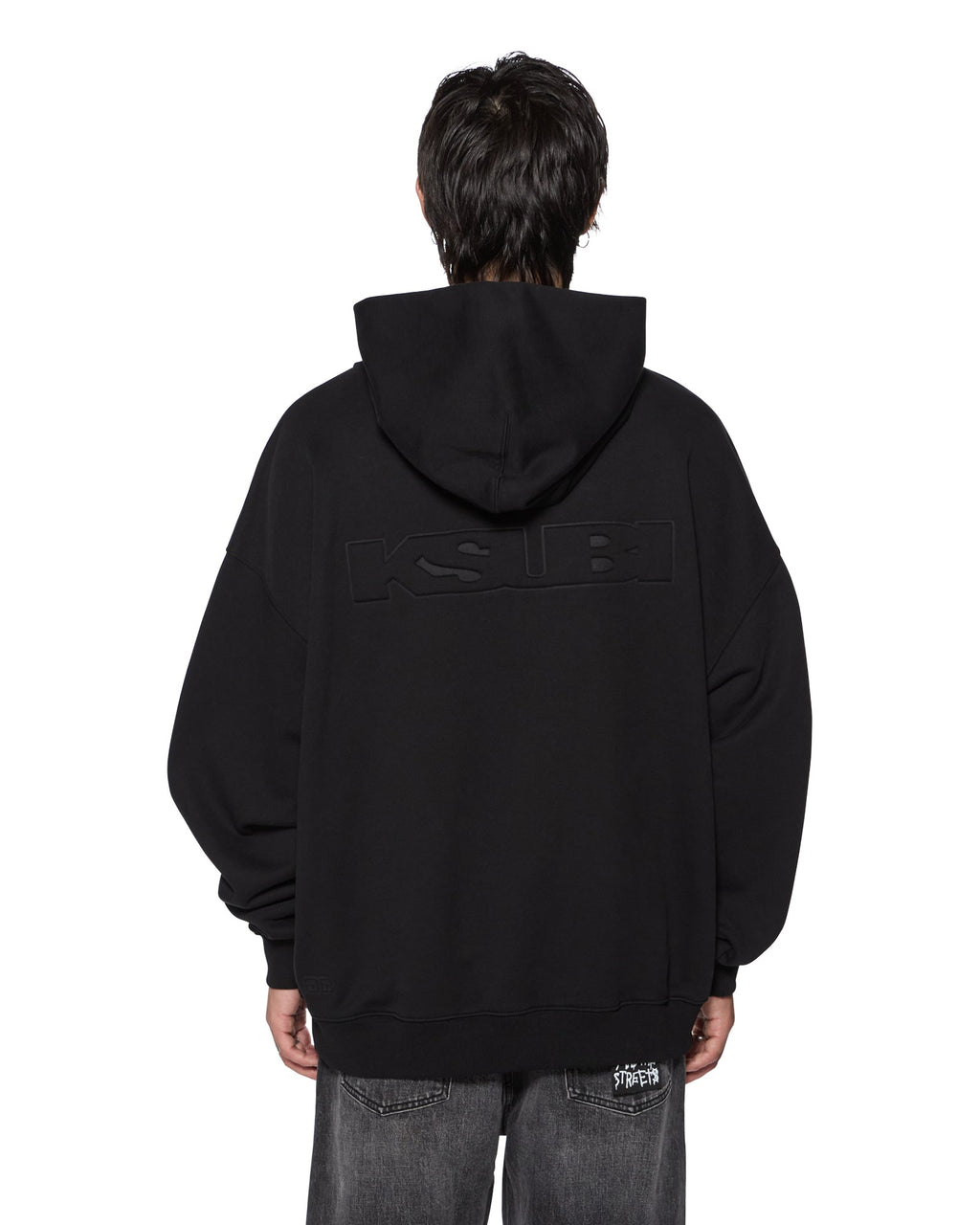 Mens Intruder Ekcess Hoodie Jet Black Oversized Fleece - Black
