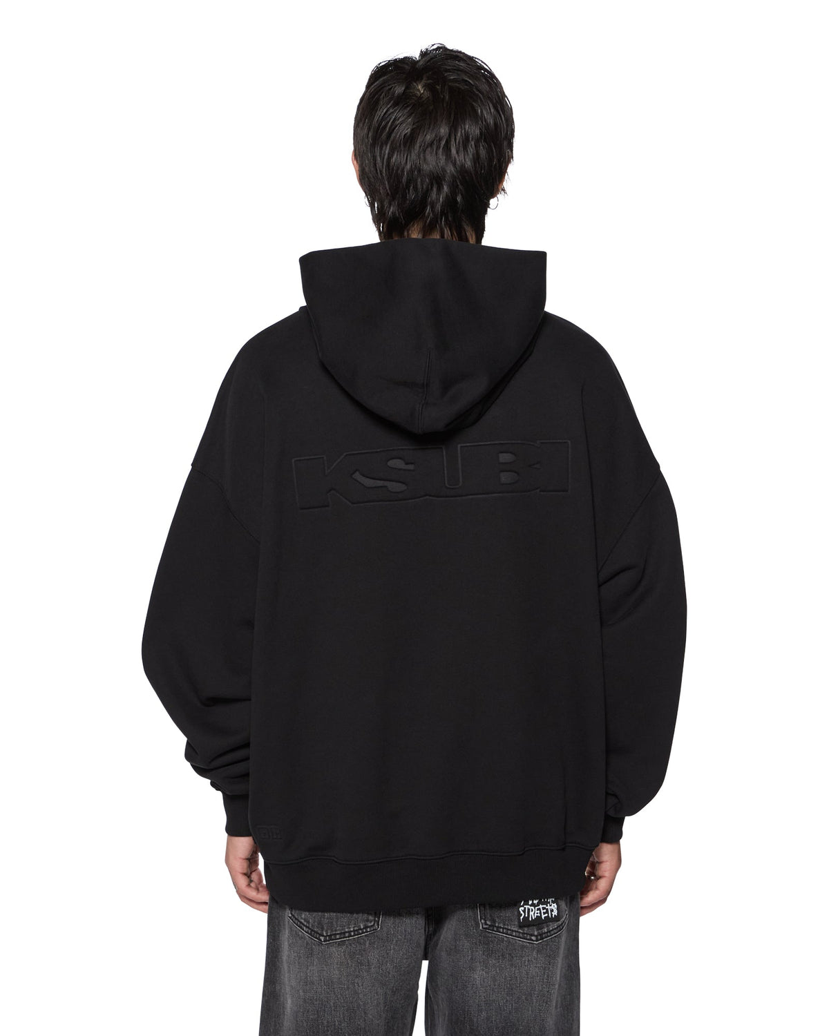 Mens Intruder Ekcess Hoodie Jet Black Oversized Fleece - Black