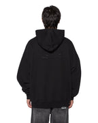 Mens Intruder Ekcess Hoodie Jet Black Oversized Fleece - Black