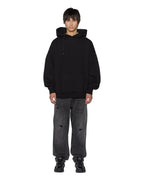 Mens Intruder Ekcess Hoodie Jet Black Oversized Fleece - Black