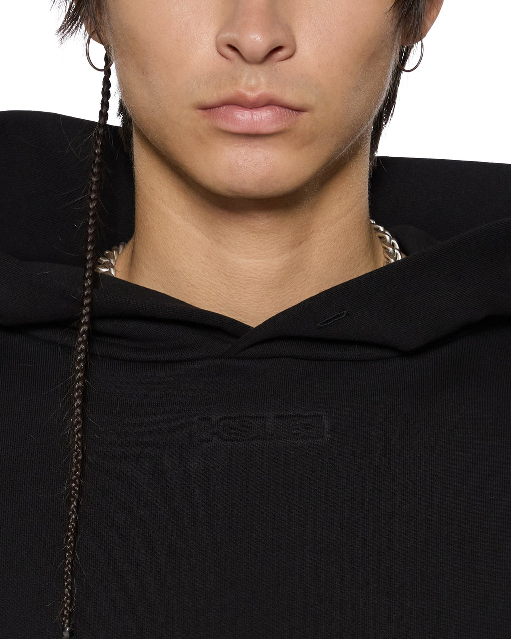 Mens Intruder Ekcess Hoodie Jet Black Oversized Fleece - Black