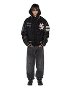 Mens Intruder Ekcess Hoodie Jet Black Oversized Fleece - Black