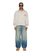 Mens Klasse Halen Zip Hoodie Smoke Baggy Fleece - Grey