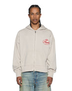 Mens Klasse Halen Zip Hoodie Smoke Baggy Fleece - Grey