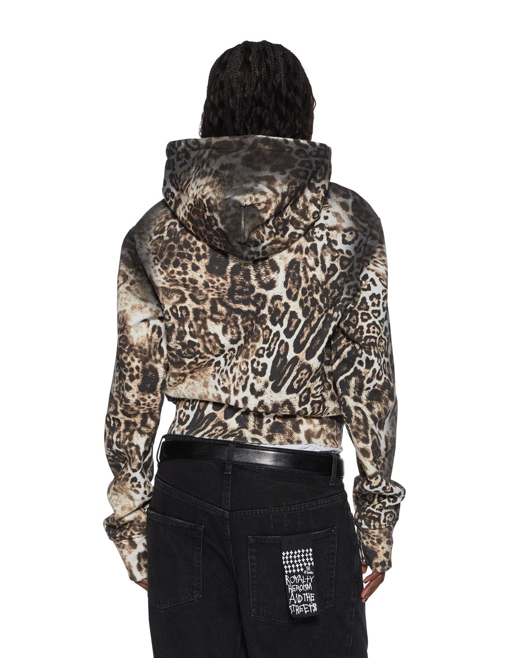 Womens Mowalola Zip Hoodie Cheetah Slim Fleece - Multi Colour
