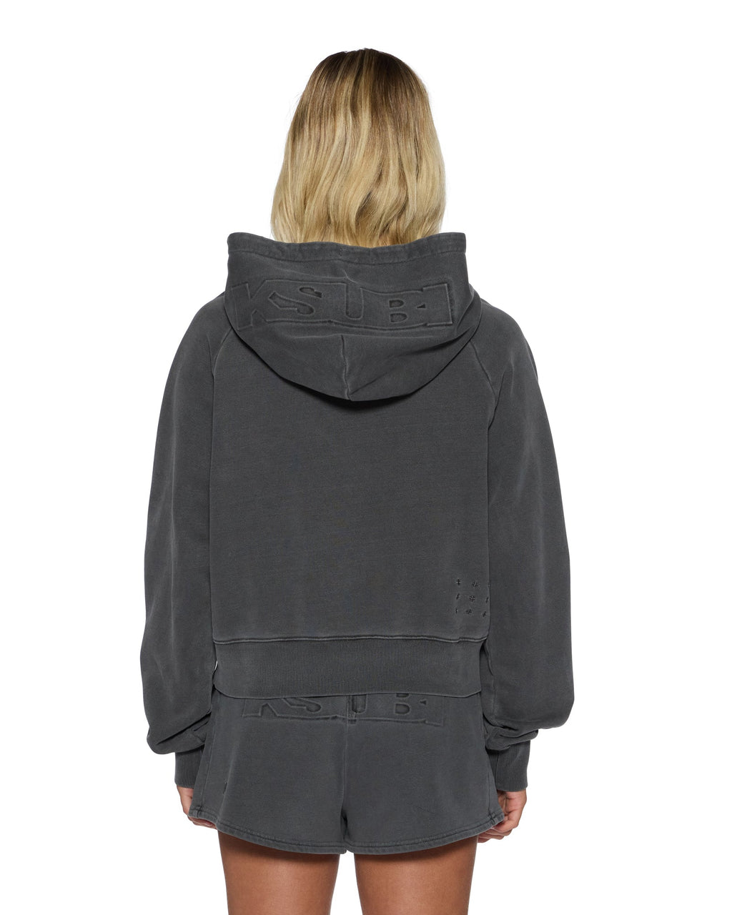 Womens Origin Hoodie Charcoal Oversized Fleece - Grey