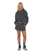 Womens Origin Hoodie Charcoal Oversized Fleece - Grey