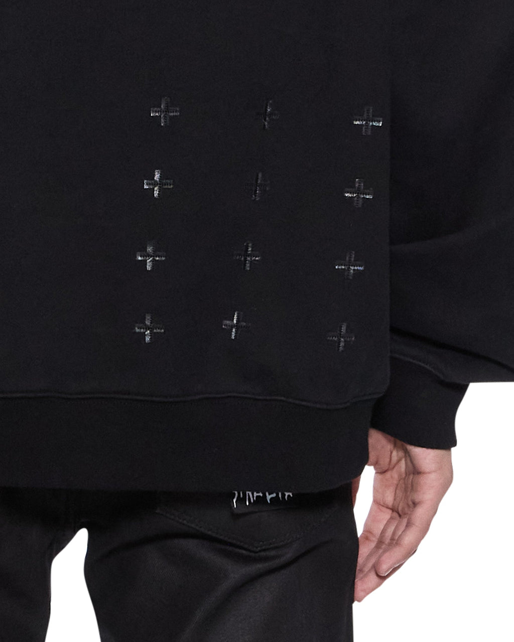 Mens Lords Ekcess Hoodie Jet Black Oversized Fleece - Black