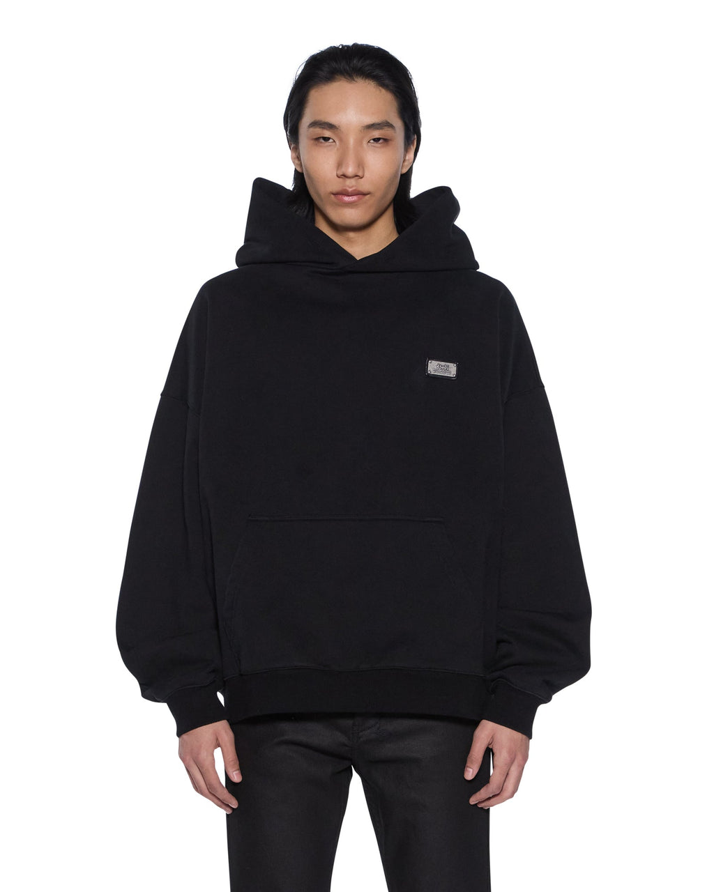 Mens Lords Ekcess Hoodie Jet Black Oversized Fleece - Black