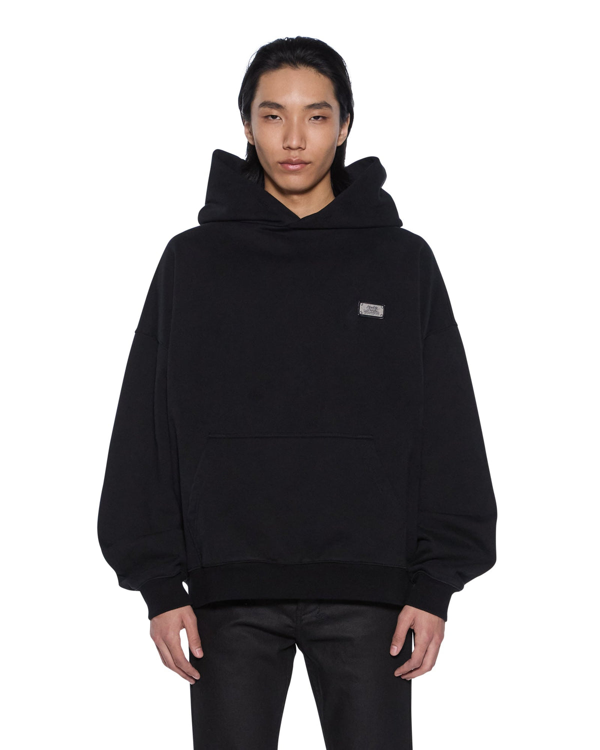 Mens Lords Ekcess Hoodie Jet Black Oversized Fleece - Black