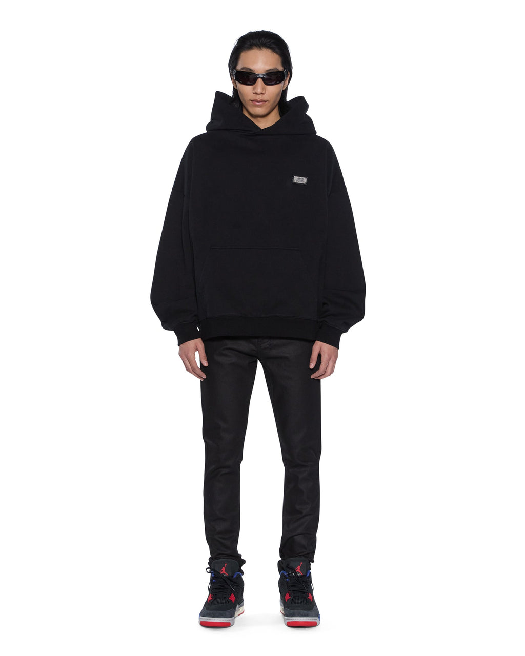 Mens Lords Ekcess Hoodie Jet Black Oversized Fleece - Black