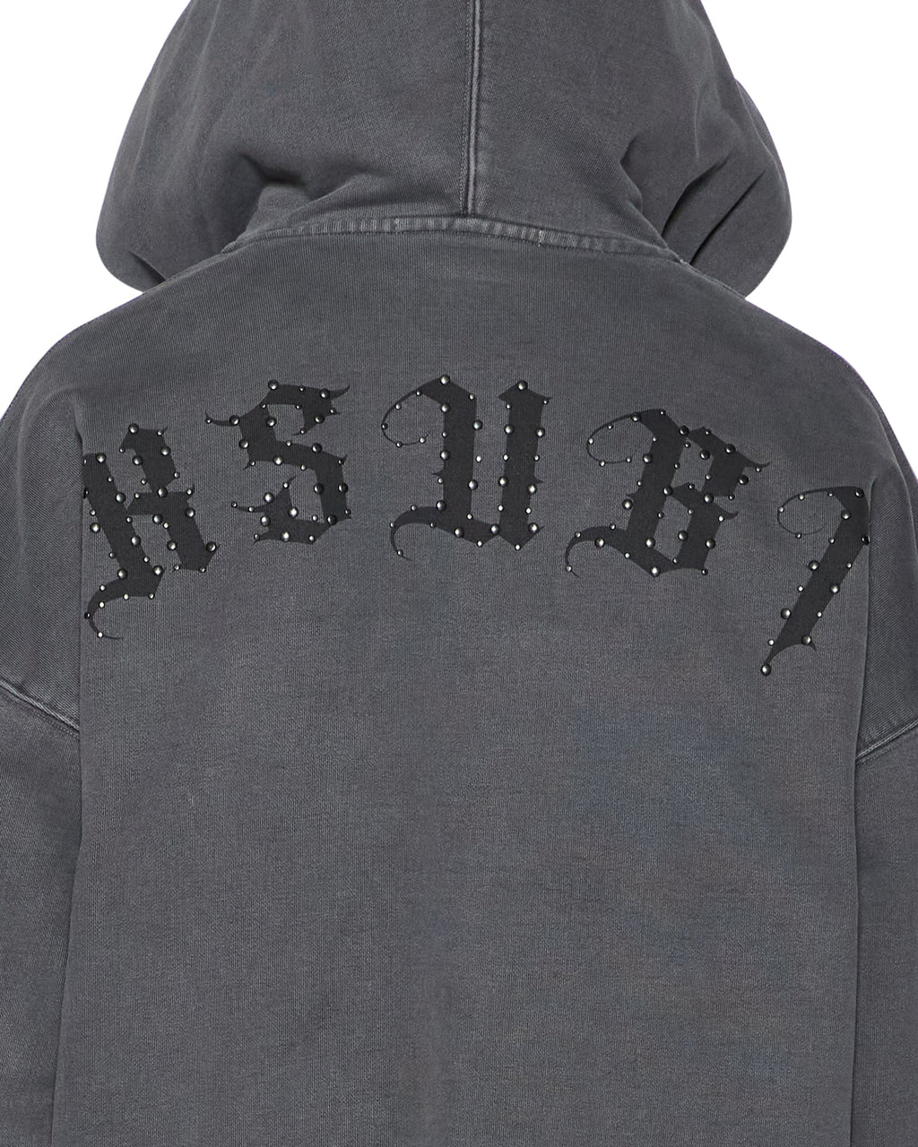 Mens Serpent Ekcess Hoodie Faded Black Oversized Fleece - Grey