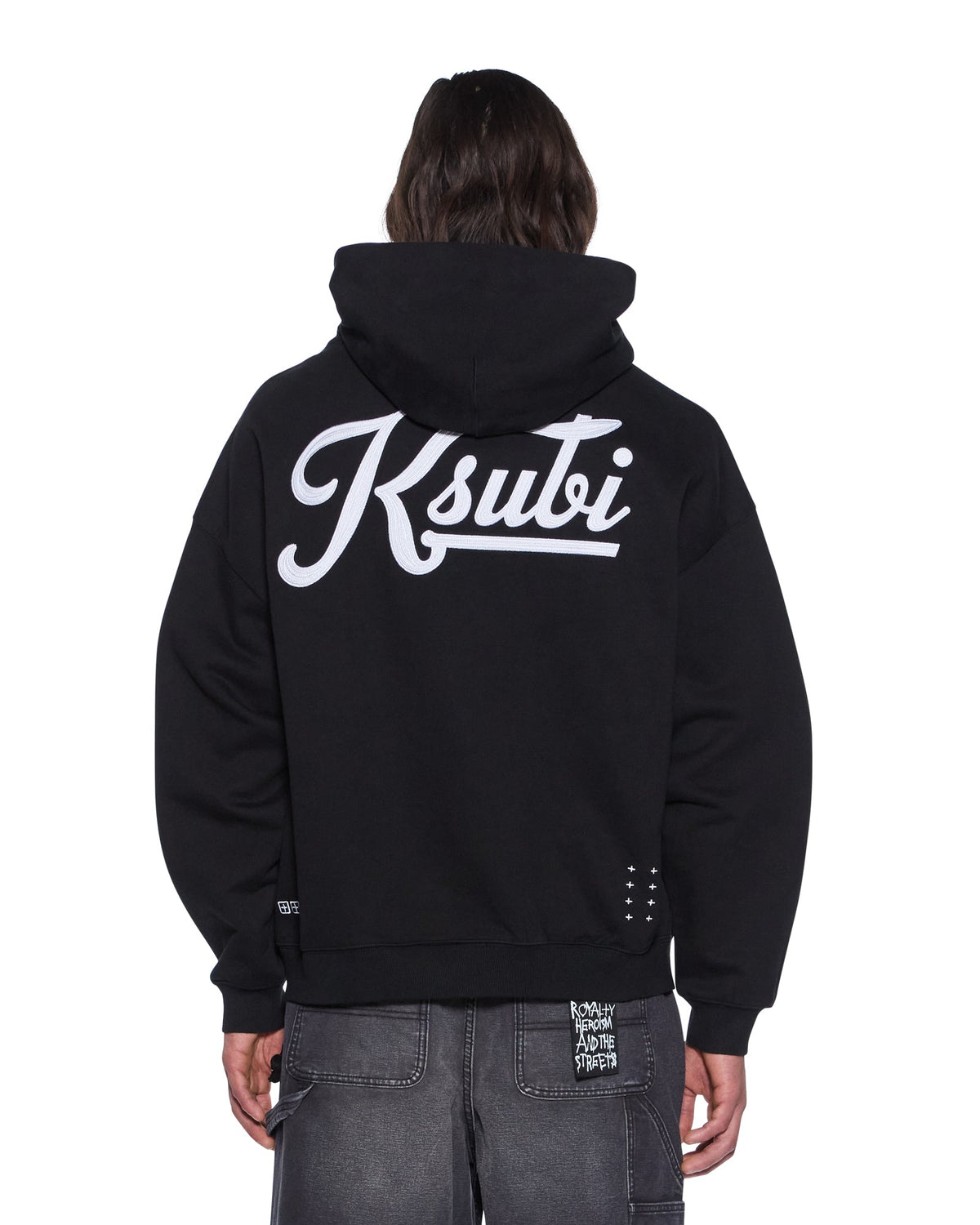 Mens Outfield Ekcess Hoodie Black Oversized Fleece - Black