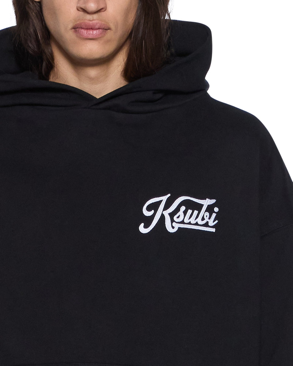 Mens Outfield Ekcess Hoodie Black Oversized Fleece - Black