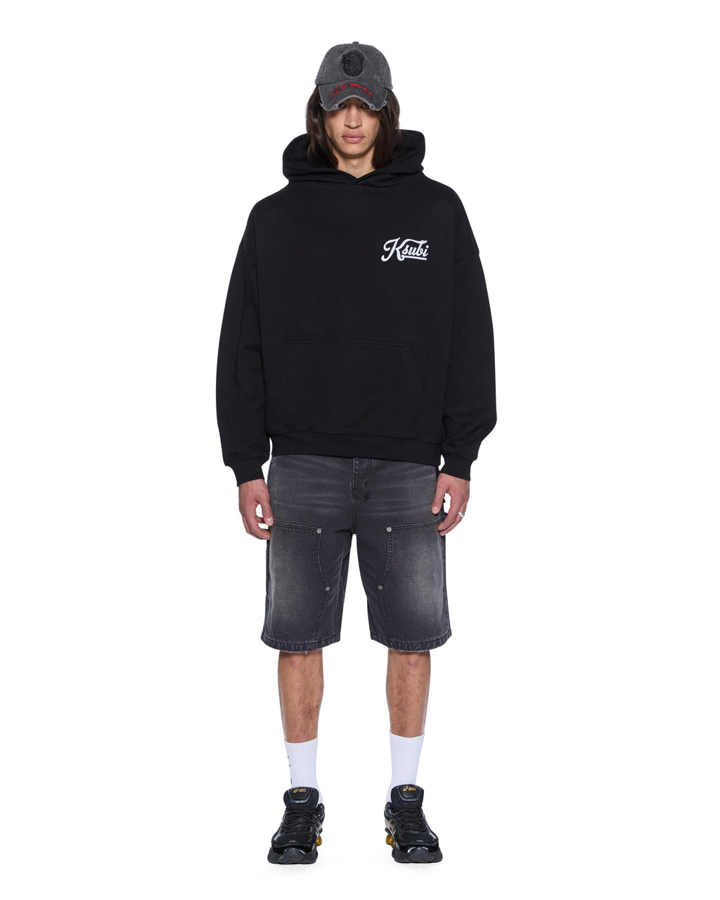 Mens Outfield Ekcess Hoodie Black Oversized Fleece - Black
