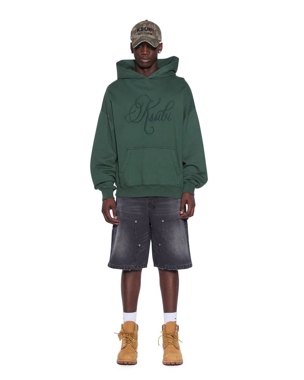 Mens Prestige Ekcess Hoodie Hash Oversized Fleece - Green