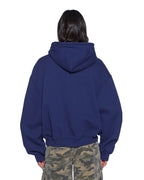 Womens Slouch Hoodie Navy Relaxed Fleece - Navy