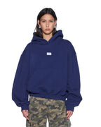 Womens Slouch Hoodie Navy Relaxed Fleece - Navy