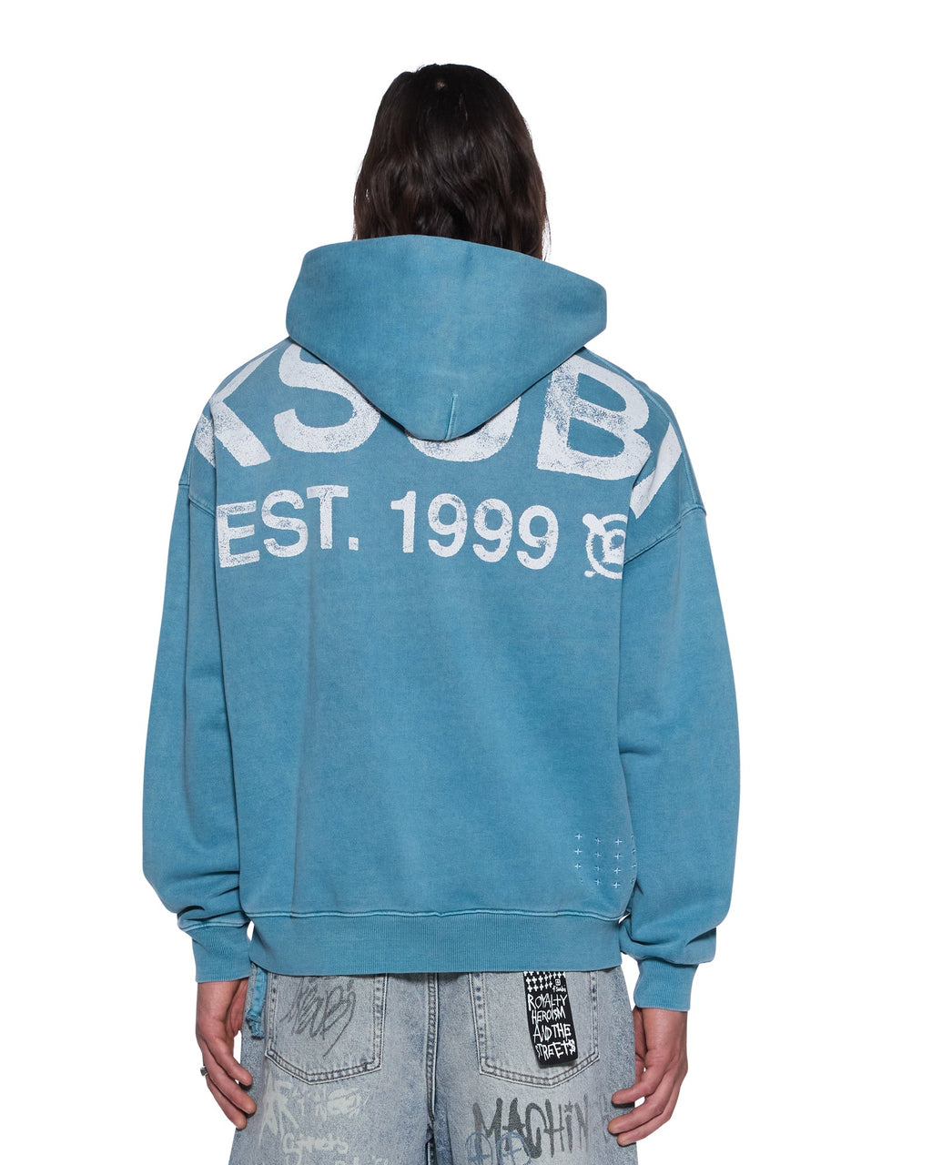 Mens State Ekcess Hoodie Titan Oversized Fleece - Blue