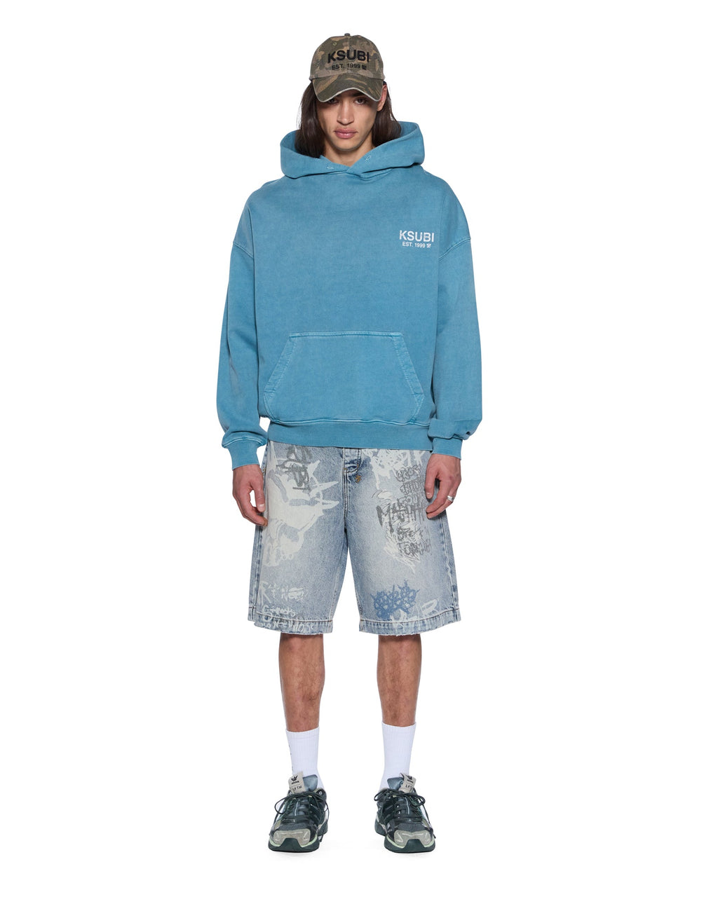 Mens State Ekcess Hoodie Titan Oversized Fleece - Blue