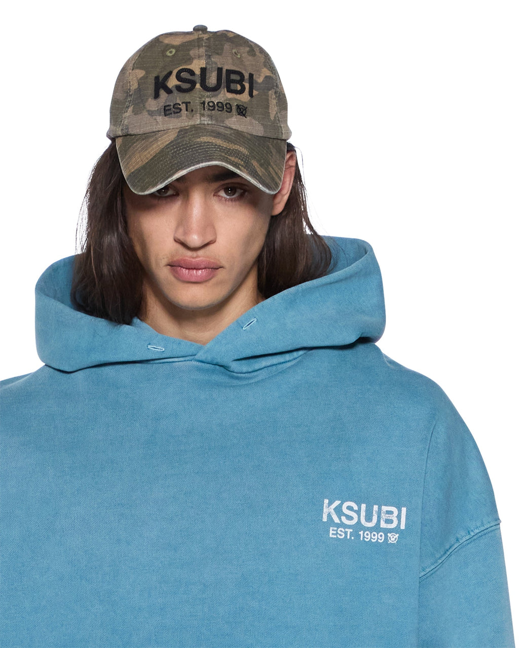Mens State Ekcess Hoodie Titan Oversized Fleece - Blue