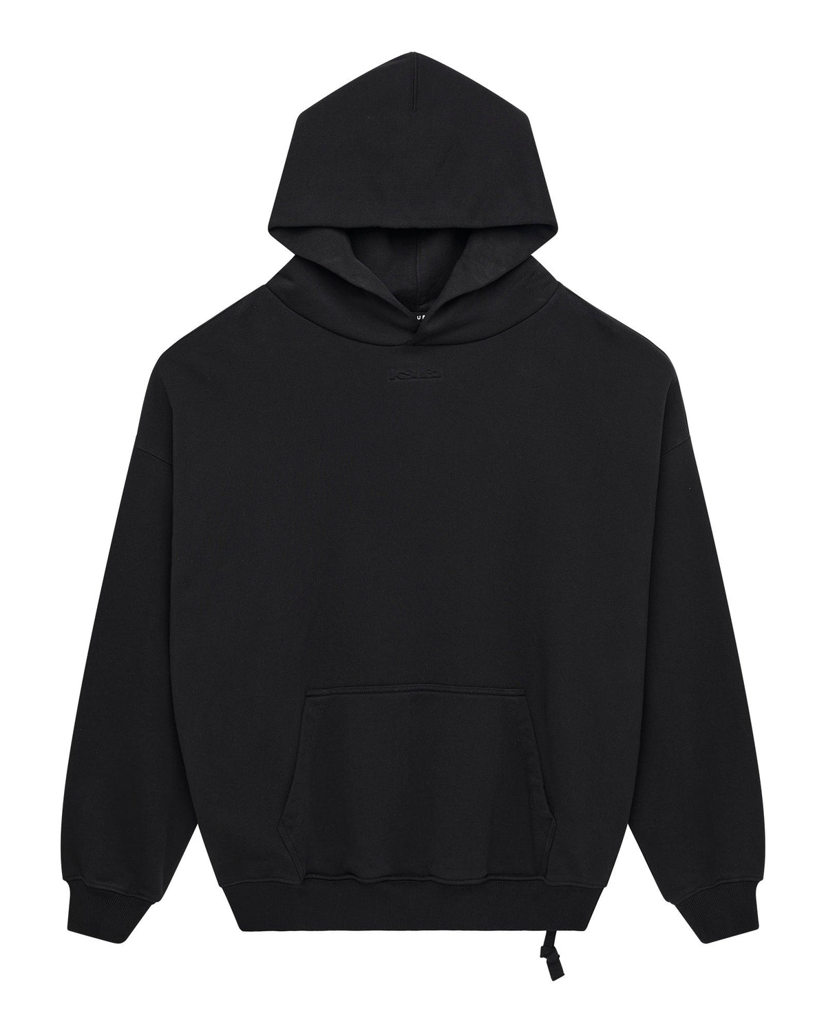 Mens Intruder Ekcess Hoodie Jet Black Oversized Fleece - Black