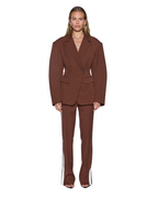 Womens Dare Cinched Blazer Chocolate Fitted Jackets - Brown