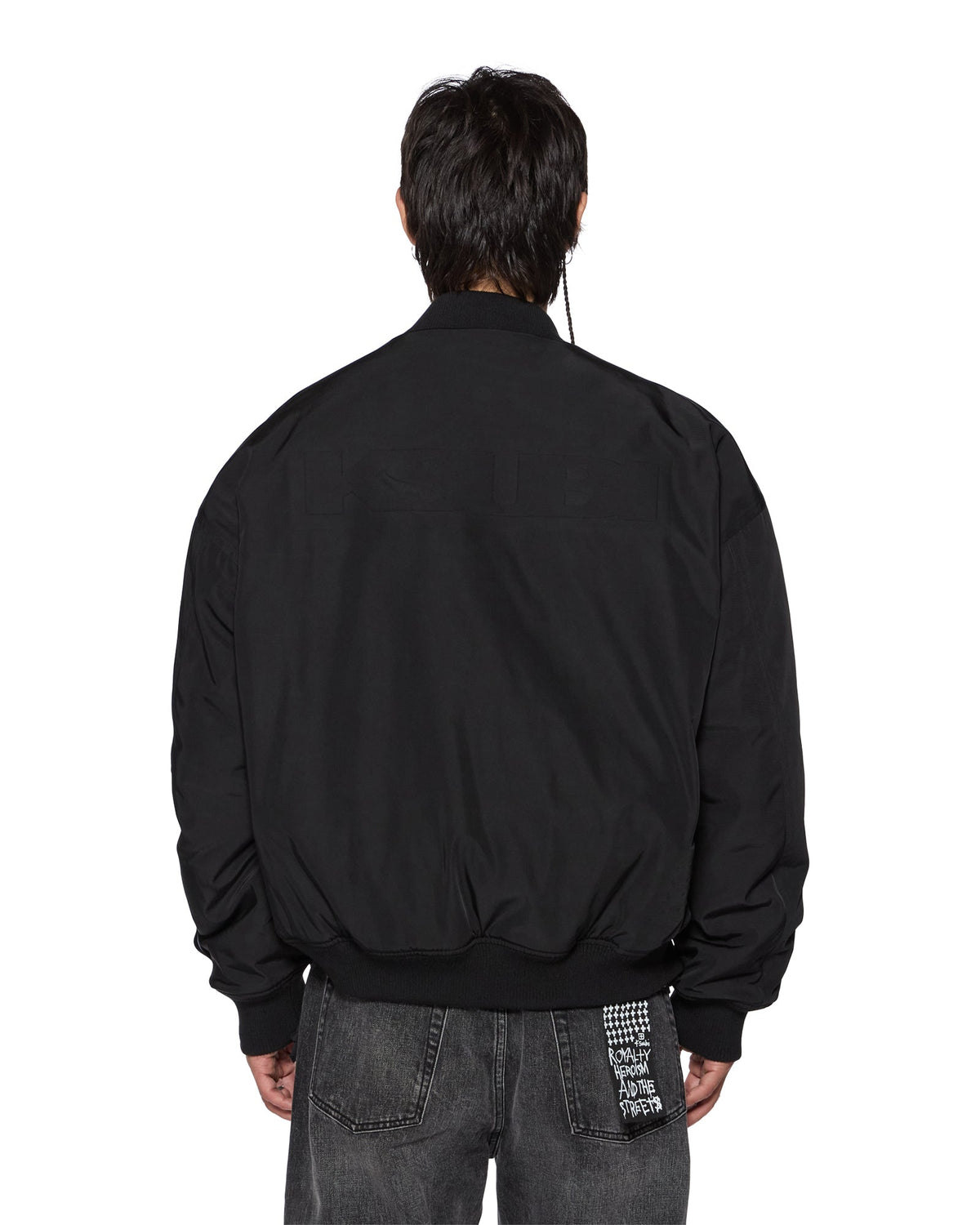 Mens Intruder Bomber Jacket Black Oversized Jackets - Black