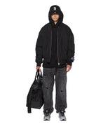Mens Intruder Bomber Jacket Black Oversized Jackets - Black