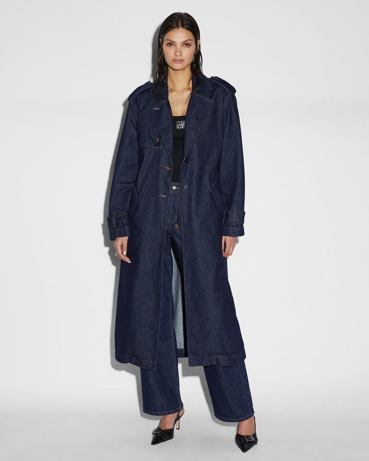 Womens Affinity Trench Legacy Relaxed Jackets - Denim