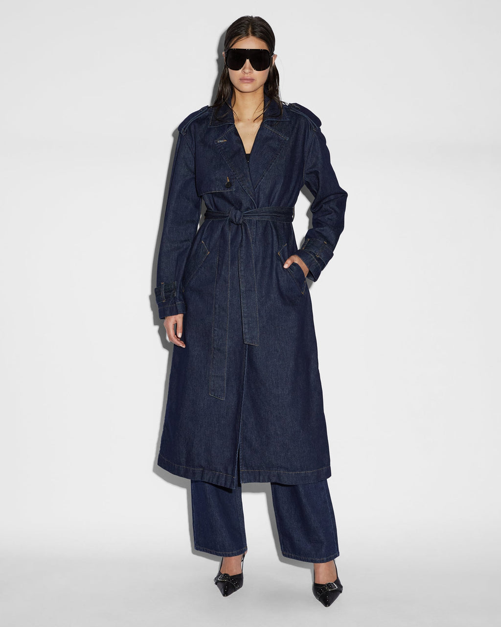 Womens Affinity Trench Legacy Relaxed Jackets - Denim