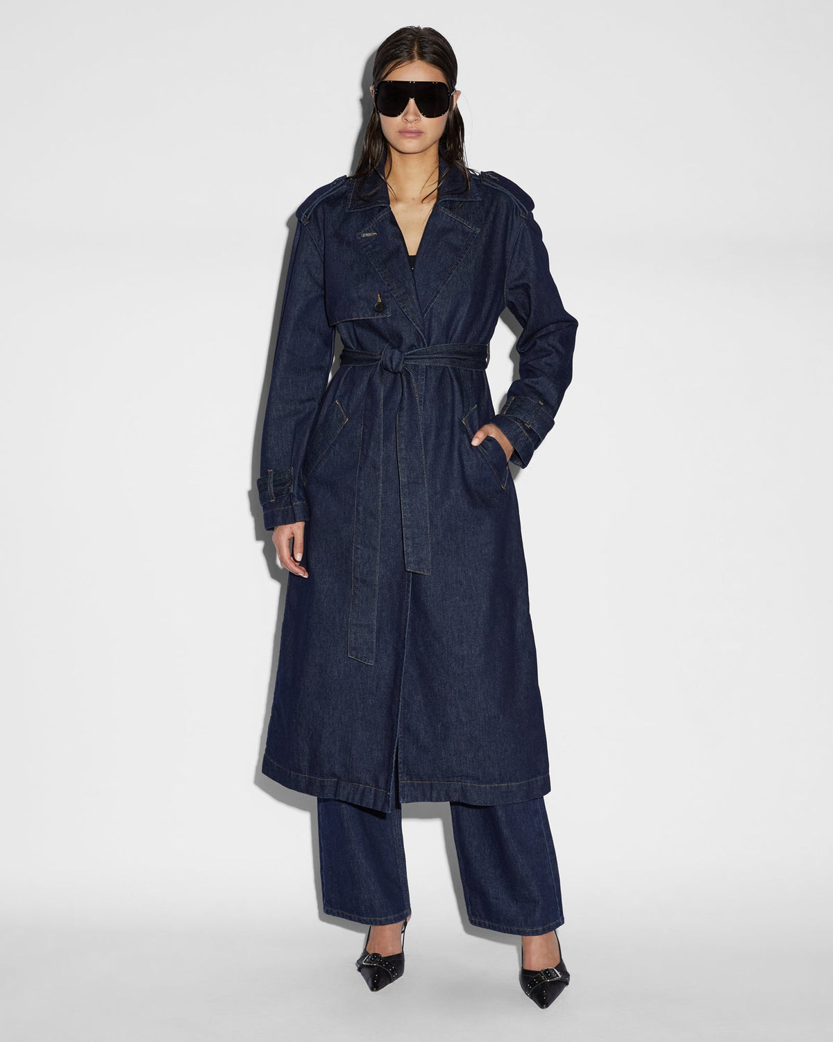 Womens Affinity Trench Legacy Relaxed Jackets - Denim