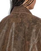 Womens Creed Jacket Weathered Oversized Jackets - Brown