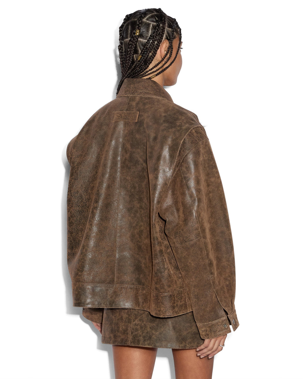 Womens Creed Jacket Weathered Oversized Jackets - Brown