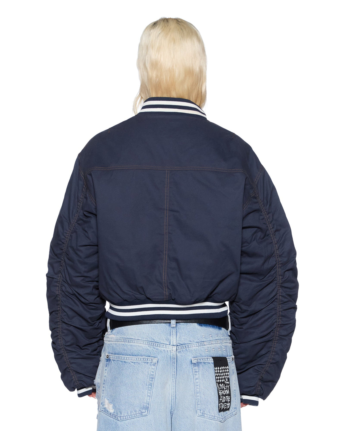 Womens Dynasty Bomber Jacket Navy Relaxed Jackets - Navy